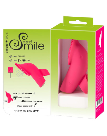 SMILE Licking - akkus, léghullámos-nyelves ujjvibrátor (pink)