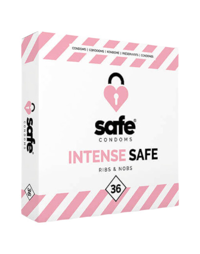 SAFE Intense Safe - Bordázott és pontozott óvszer (36 db)