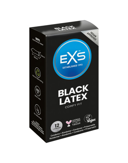 EXS Black - latex óvszer - fekete (12 db)