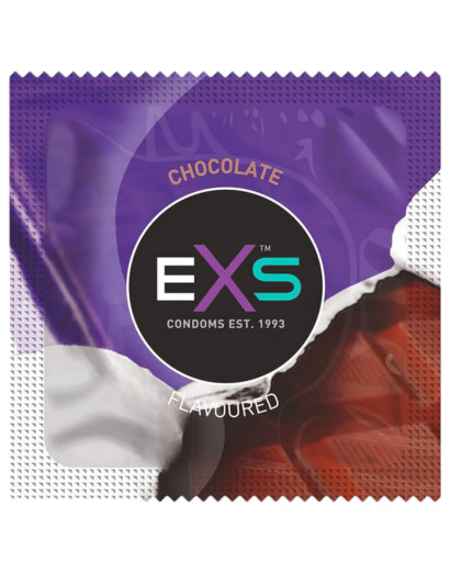 EXS Hot Chocolate - óvszer csoki ízesítéssel - fekete (100 db)