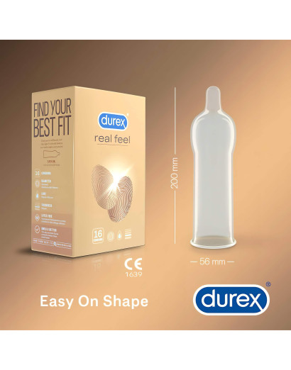 Durex Real Feel - latexmentes óvszer (16db)