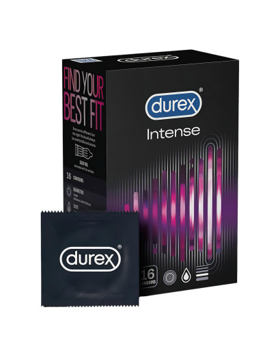 Durex Intense - bordázott és pontozott óvszer (16db)