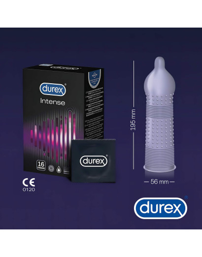 Durex Intense - bordázott és pontozott óvszer (16db)