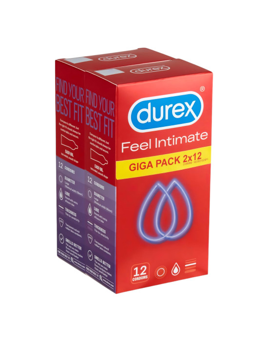 Durex Feel Intimate - vékonyfalú óvszer csomag (2x12db)