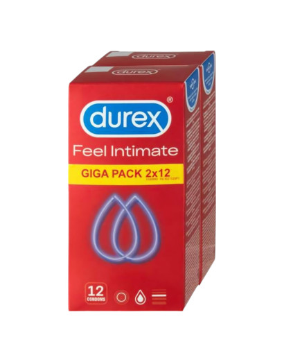 Durex Feel Intimate - vékonyfalú óvszer csomag (2x12db)