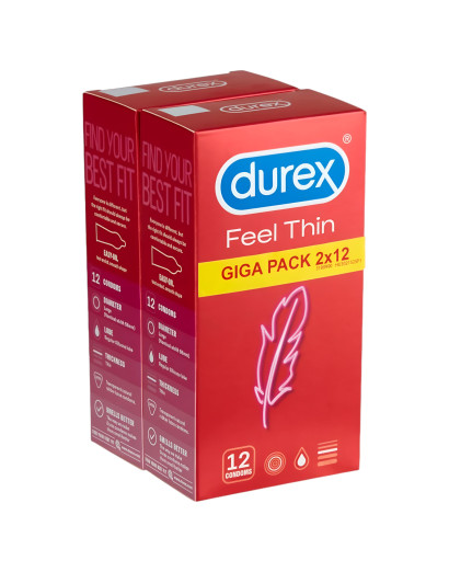 Durex Feel Thin - élethű érzés óvszer csomag (2x12db)