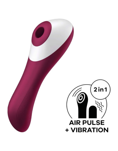 Satisfyer Dual Crush - akkus hüvelyi és csiklóvibrátor (piros)