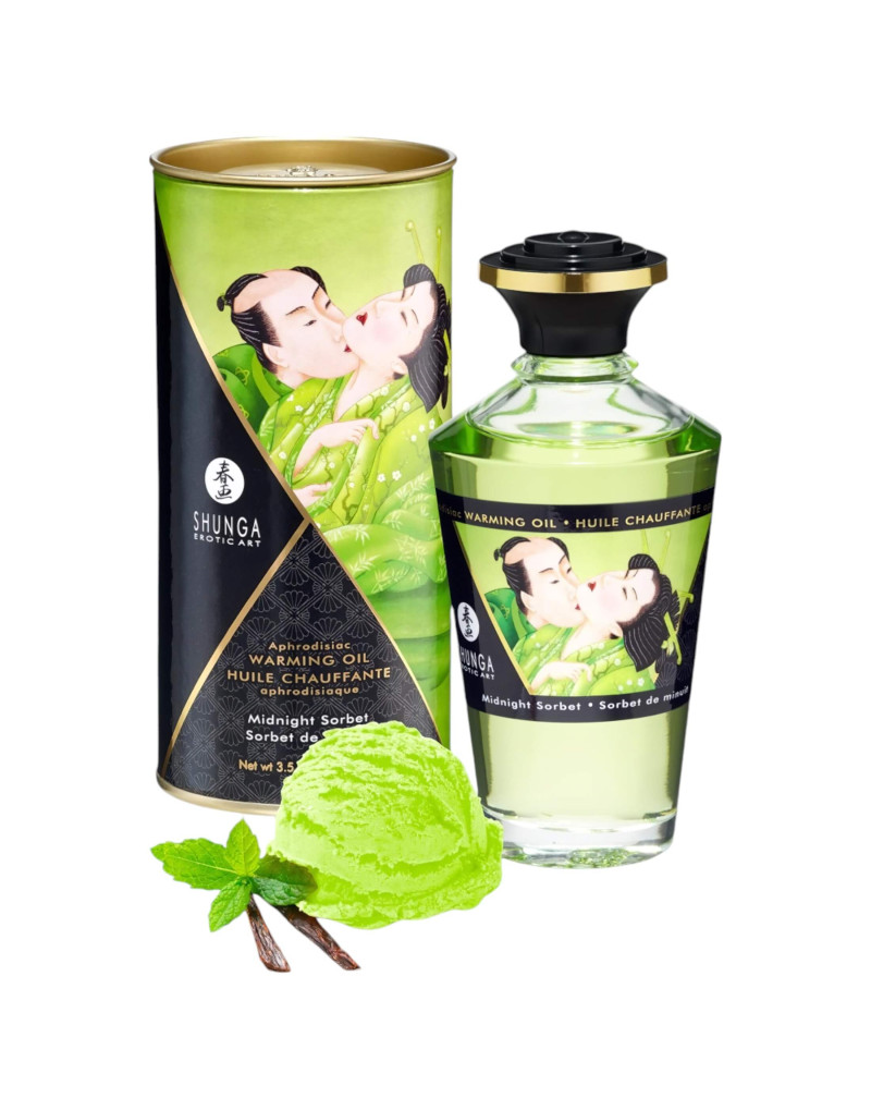 Shunga - melegítő masszázsolaj - midnight sorbet (100ml)