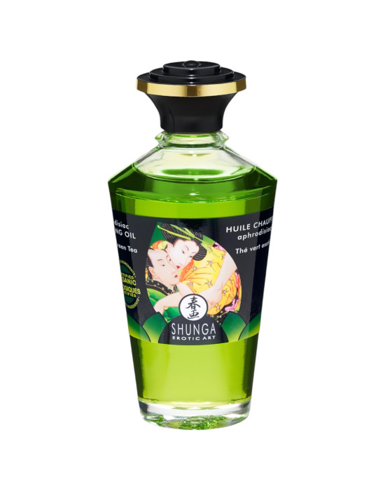 Shunga - melegítő masszázsolaj - zöld tea (100ml)