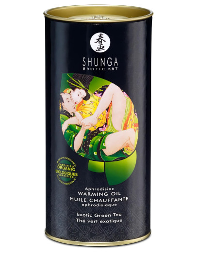 Shunga - melegítő masszázsolaj - zöld tea (100ml)