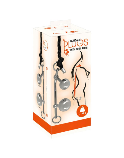 You2Toys Bondage Plugs - fém tágító gömbök (149g) - ezüst