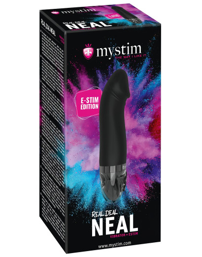 mystim Real Deal Neal E-Stim - akkus elektro vibrátor (fekete)