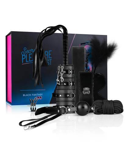 Secret Pleasure Chest - haladó BDSM készlet - 14 részes (fekete)