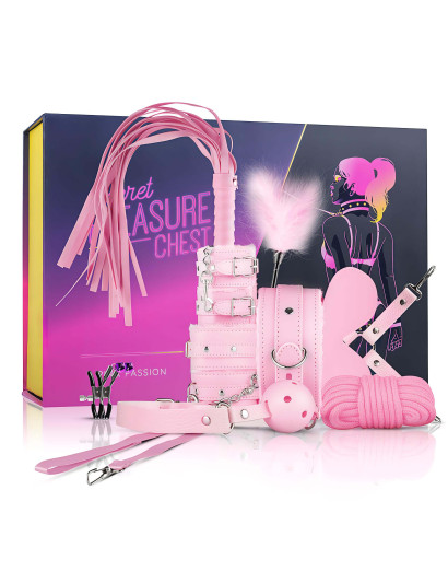 Secret Pleasure Chest - haladó BDSM készlet - 14 részes (pink)