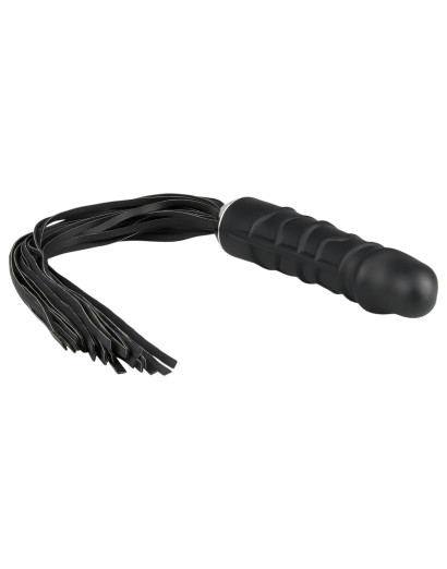 Easytoys Flogger - korbács és szilikon dildó egyben (fekete)