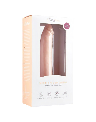 Easytoys - tapadótalpas 100% szilikon dildó (21cm) - natúr