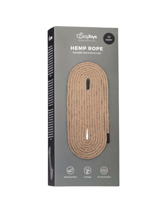 Easytoys Hemp Rope - bondage kötél (10m) - natúr