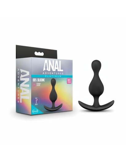 / Anal Adventures Platinum Wave Plug - anál dildó (fekete)