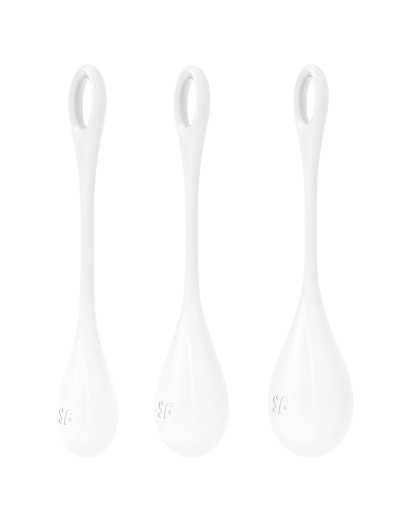 Satisfyer Yoni Power 1 - gésagolyó szett - fehér (3 részes)