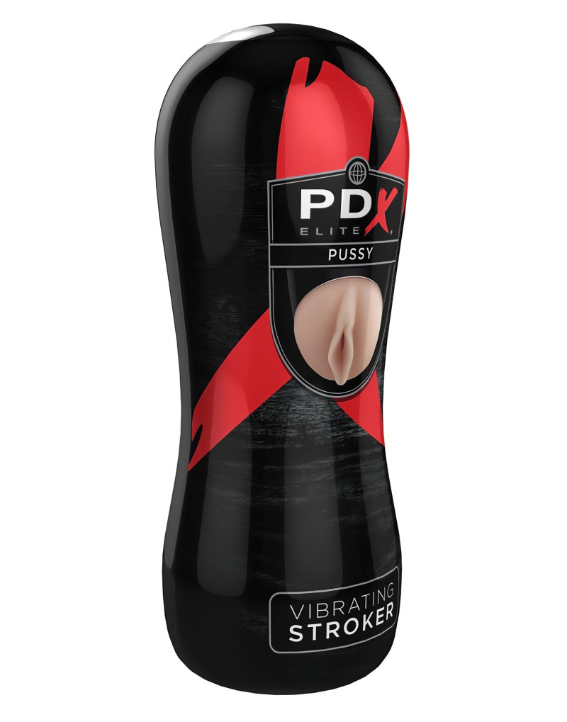 PDX Pussy Vibrating Stroker - vibrációs műpunci (natúr)