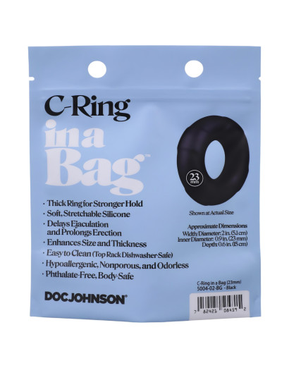 Doc Johnson C-Ring - szilikon péniszgyűrű (fekete)