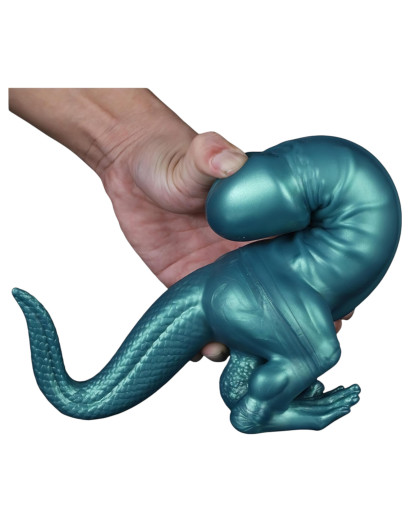 Toppedmonster - dinoszaurusz szilikon dildó - 26 cm (türkiz)