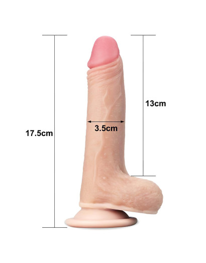 Lovetoy Sliding-Skin - kétrétegű tapadótalpas dildó - 18cm (natúr)