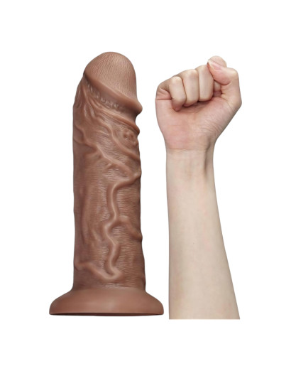 Lovetoy Chubby - tapadótalpas élethű dildó - 25cm (natúr)