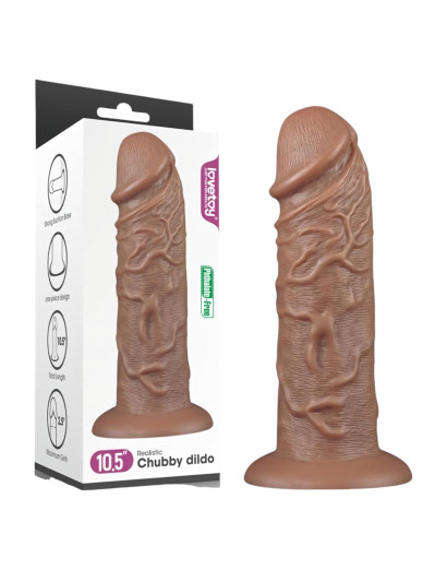 Lovetoy Chubby - tapadótalpas élethű dildó - 25cm (natúr)