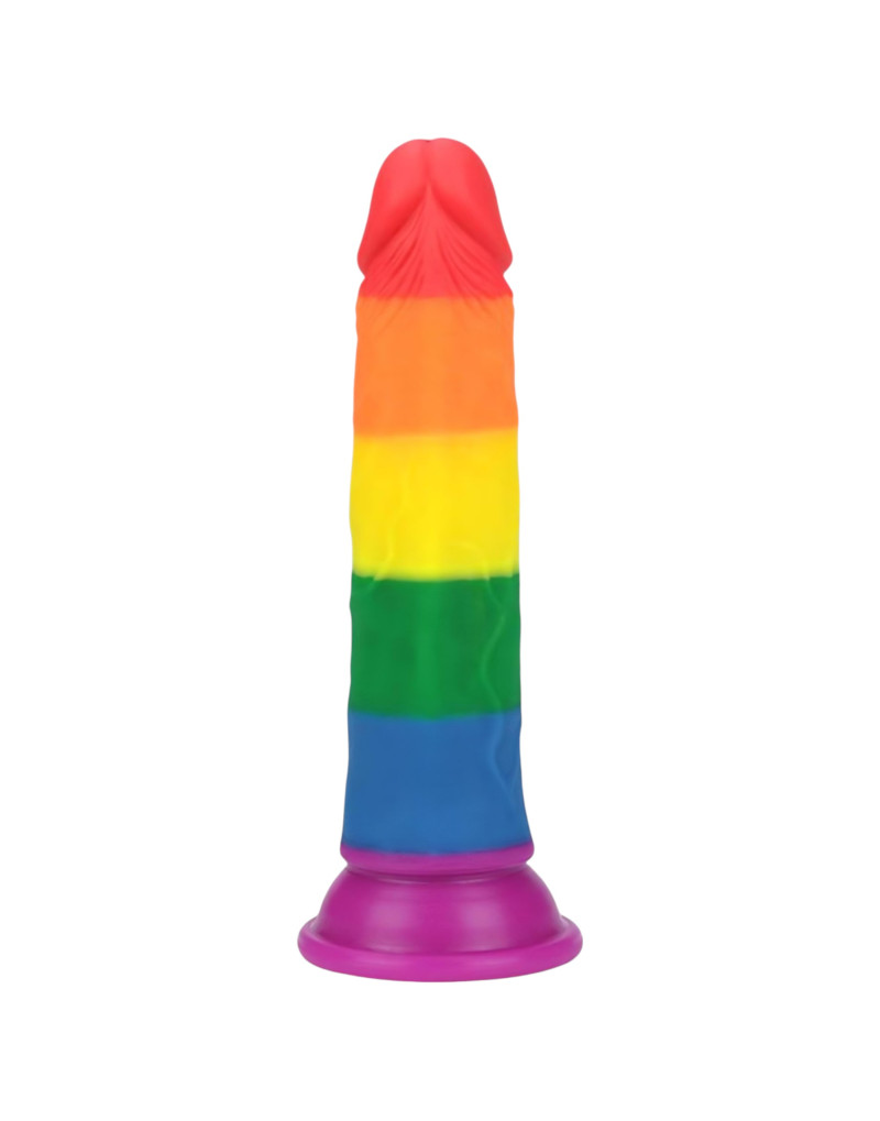 Lovetoy Prider - élethű dildó - 19cm (szivárvány)