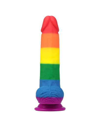 Lovetoy Prider - élethű herés dildó - 20cm (szivárvány)