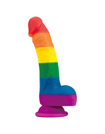 Lovetoy Prider - élethű likvid szilikon dildó - 19cm (szivárvány)