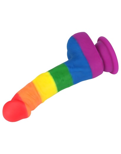 Lovetoy Prider - élethű likvid szilikon dildó - 19cm (szivárvány)