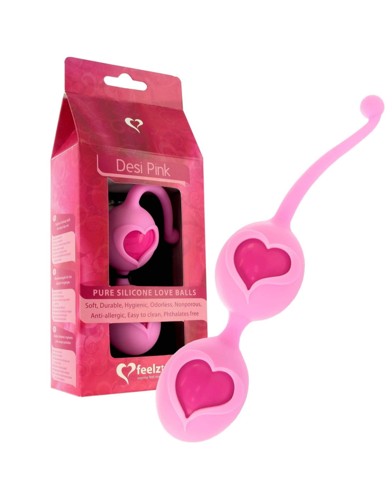 FEELZTOYS Desi - szíves gésagolyó duó (pink)