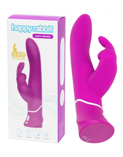 Happyrabbit Curve - vízálló, akkus csiklókaros vibrátor (lila)