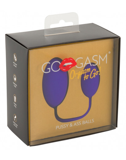 GoGasm Pussy & Ass - anál és hüvelyi gésagolyó duó (lila)
