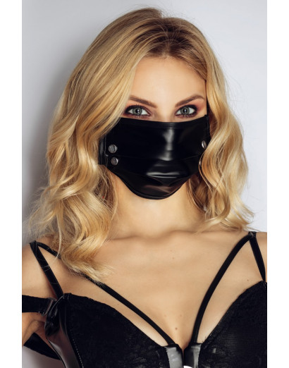 Noir - fényes maszk szegecsekkel (fekete)