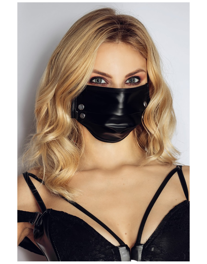 Noir - fényes maszk szegecsekkel (fekete)